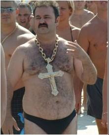 Fat hairy man in speedo discount