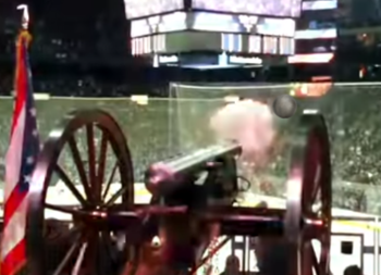 Columbus Blue Jackets fire cannonball into crowd