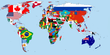 Flag-map of the world