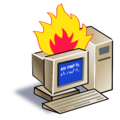 Computer on fire.svg